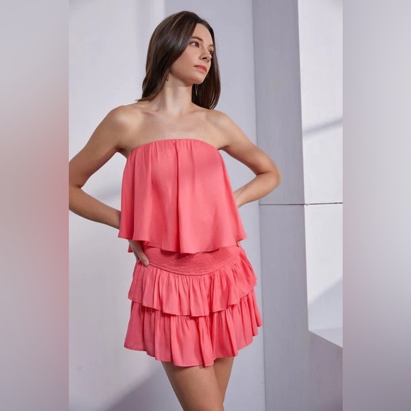 Mustard Seed Dresses Mustardseed Strapless Pink Beach Dress Poshmark